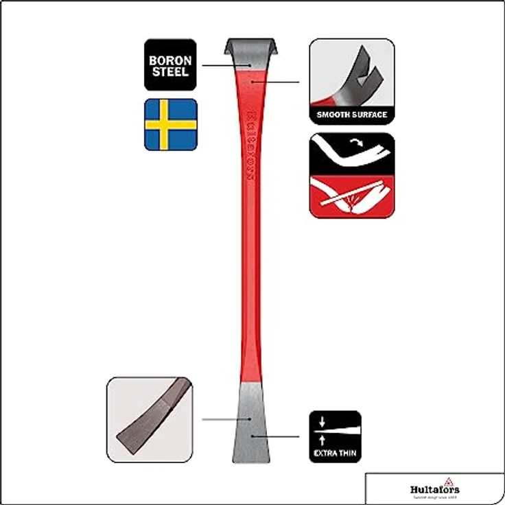 Brecheisen 300mm I Hultafors I Stemmt bis zu 200kg I Brechstange aus hochwertigem schwedischem Borstahl I Präzisionsgeschmiedetes Brecheisen mit hoher Hebelwirkung I 824009 – Bild 3