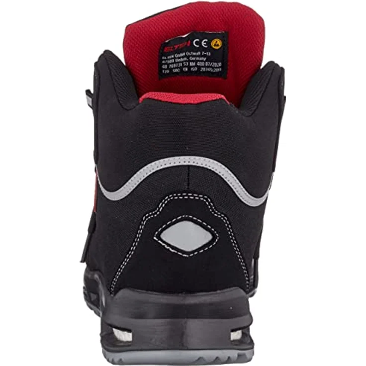 ELTEN Sicherheitsschuhe SANDER XXT ESD S3, Damen und Herren, Textil, Kunststoffkappe (leichter als Stahlkappe), leicht, sportlich, Schwarz/Rot, Größe: 36 – Bild 3