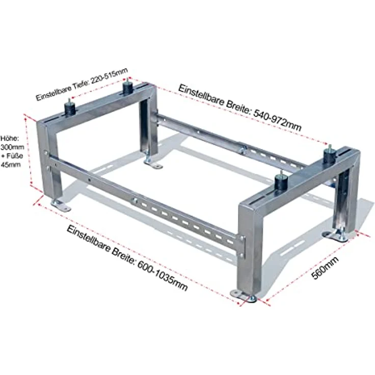 Firend Klimaanlage Wärmepumpe Bodenständer Halterung SL500X 500kg, Edelstahl 1.4301 2mm, geeignet für Außenaufstellung – Bild 2