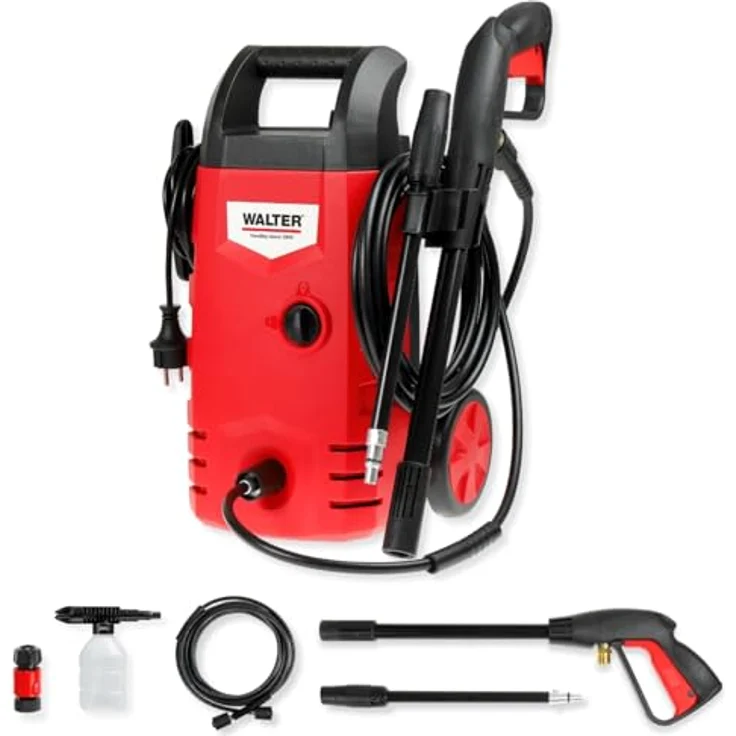 WALTER Hochdruckreiniger 230V 1400W, max 105bar, 6,5l-min, umfangreiches Zubehör, Einstellen der Strahlform – Bild 2