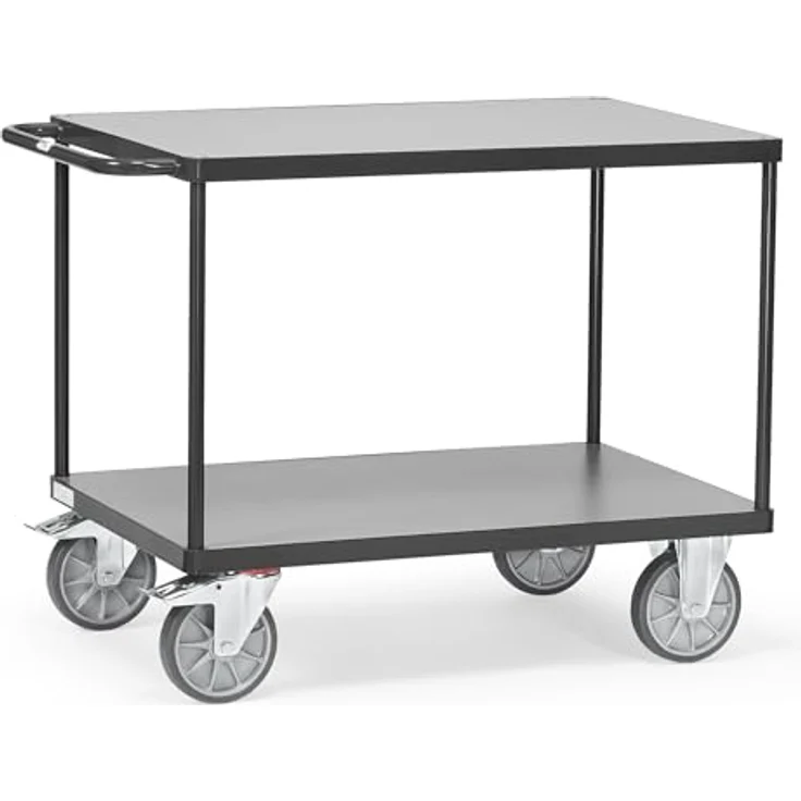 FETRA Tischwagen 2402-7016, Transportwagen mit pulverbeschichteter anthrazitgrauer Oberfläche, 2 Plattformen, Tragkraft 200 kg – Bild 1