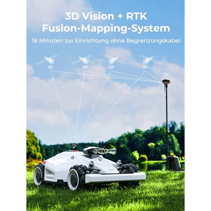 Mammotion MAMMOTION LUBA 2 AWD 5000 Mähroboter ohne Begrenzungskabel, 3D Vision+RTK Fusion-Mapping, Steigung 80%, 25-70mm Schnitthöhe, 40cm Schnittbreite – Bild 2