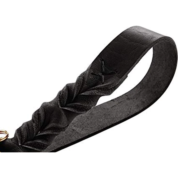 HUNTER Sansibar SOLID Verstellbare Führleine für Hunde, Leder, geflochten, robust, elegant, 2 x 200 cm, schwarz – Bild 2