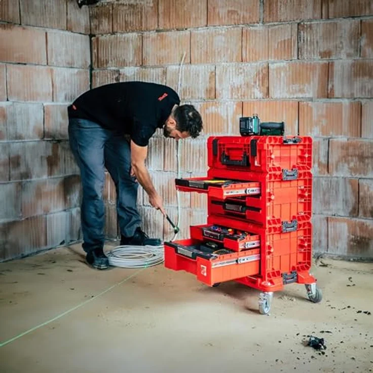 QBRICK System Werkzeugkoffer Qbrick System PRO Drawer 3 Toolbox 2.0 Expert RED ULTRA HD 13,5 l IP54, Profi-Werkzeugkoffer in leuchtendem Rot mit hohem IP-Schutzgrad - Preisvergleich – Bild 6