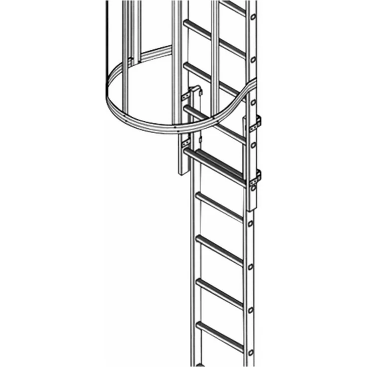 Zarges Fluchtleiter LM, Aluminium Anlegeleiter, ca. 2,50 m Nutzlänge, mit Notauslösung