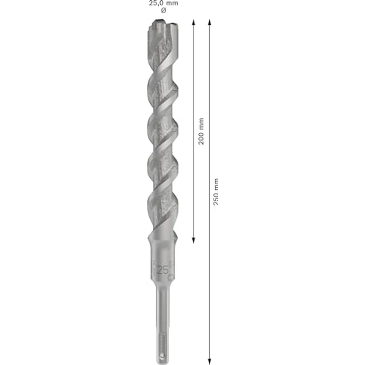 Bosch PRO SDS plus-5X, Betonbohrer 25 mm Durchmesser, 200 mm Arbeitslänge, 4-Schneider-Design für Stahlbeton – Bild 3