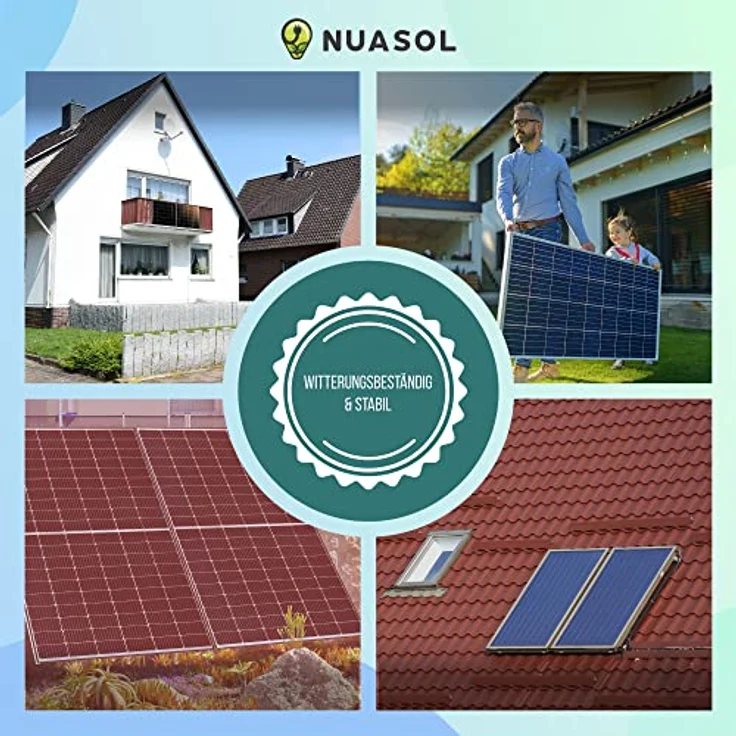 NuaSol Aufständerung Solarmodul Halterung, verstellbar 15°-30°, witterungsbeständig, für Flachdachmontage, einfache Befestigung, Silber – Bild 4