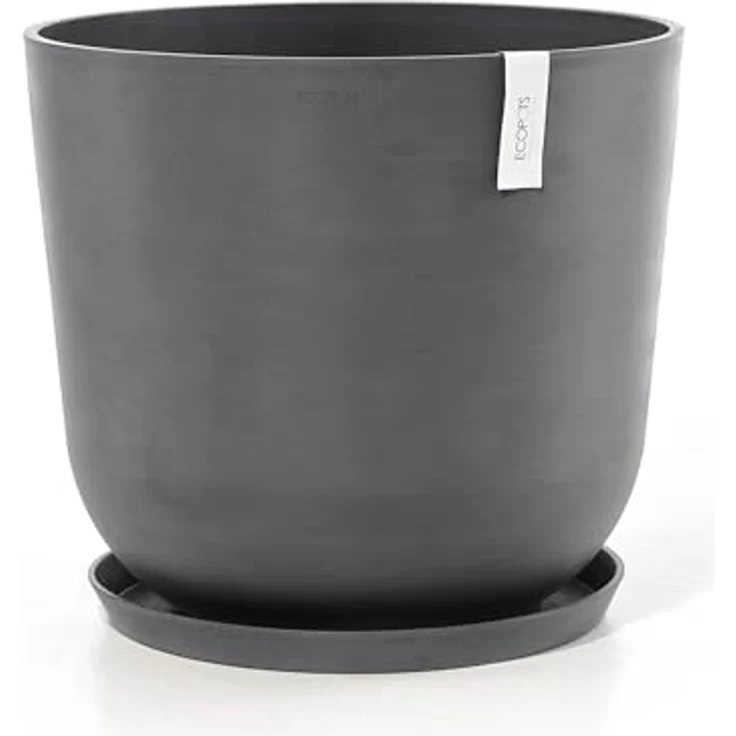 Ecopots Decolines 55 cm Ø graue Kunststoff-Blumentöpfe | Wetterfest für Balkon und Terrasse | Recyceltes Material für langlebigen Gebrauch – Bild 5
