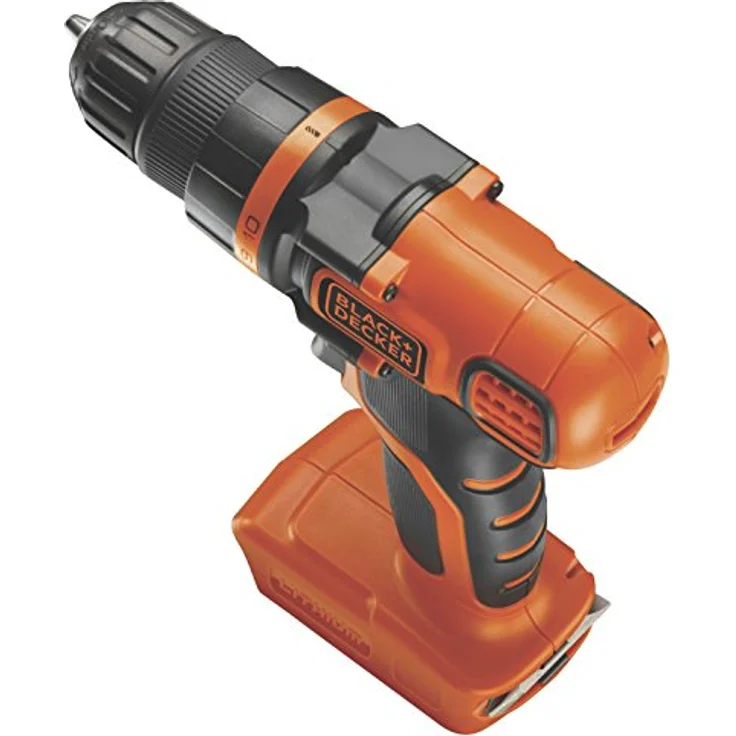 Black+Decker Li-Ion Akku-Bohrschrauber (18V Planetengetriebe, 10(+1) Drehmomentstufen, LED-Arbeitslicht, ergonomischer Softgriff, 1 Doppelbit, ohne Akku und Ladegerät) BDCDD18N – Bild 2