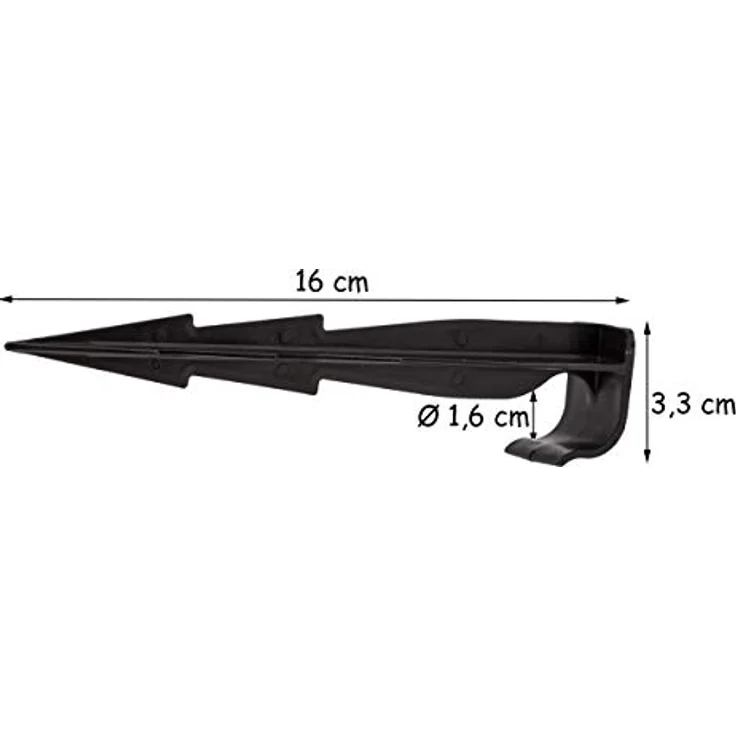 100er Set Erdspieße für Bewässerung 16 cm 2 Widerhaken für starken Halt UV-bestä – Bild 4