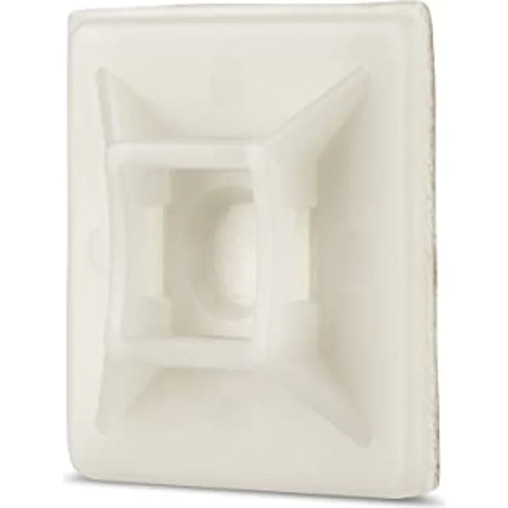 REV 0518284777 Kabelbinder, Befestigung, 50 Stück (28x28mm) max. 6mm Breite, weiss – Bild 1