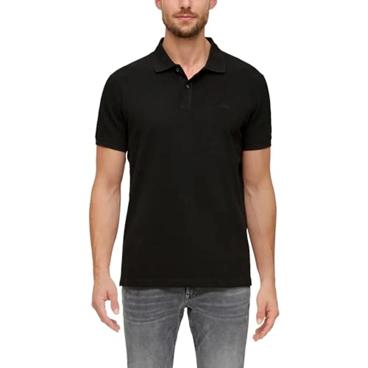 s.Oliver Poloshirt, Herren Baumwoll-Poloshirt mit Elasthan, Regular Fit, Blau – Bild 2