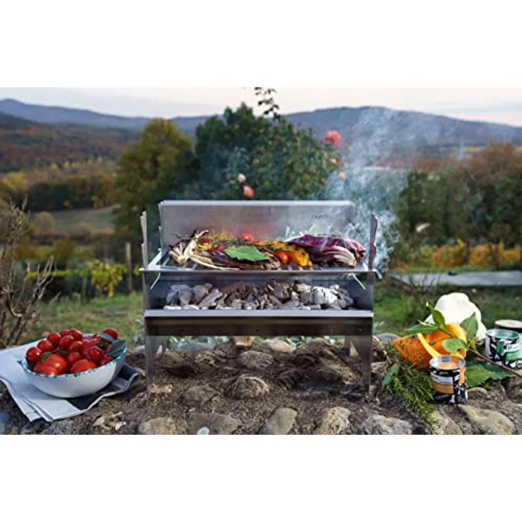 FENNEK 2.0 - Outdoor Holzkohlegrill - Edelstahl - zerlegbar - Holzkohlegrillfläche 37,6 x 24,3cm – Bild 2