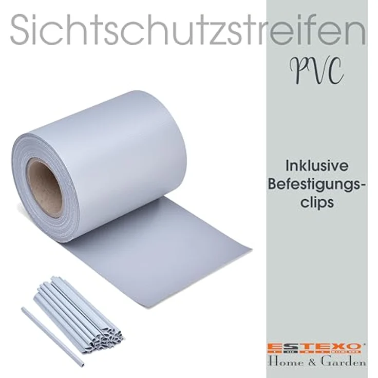 Sichtschutzstreifen Sichtschutz Zaunblende PVC Folie Zaunfolie Doppelstabmatten Grau – Bild 5