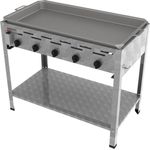 ChattenGlut Gasgrill Gastrobräter 22,5kW mit Pfanne, Edelstahl, Made in Germany, Piezozündung und Flammüberwachung
