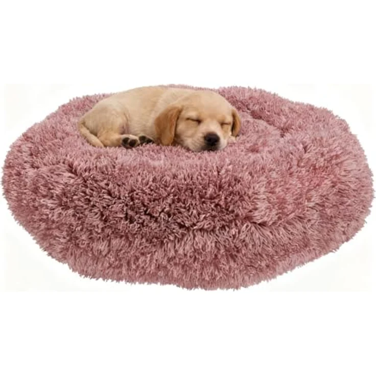 BENNO Hundebett BALU Donutform, 50x50x16 cm, weiches Kuschelbett mit Polypropylen-Füllung, rosé, waschbar, rutschfester Boden, inkl. Kauknochen – Bild 5