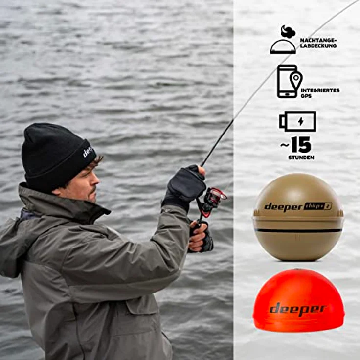Deeper Chirp+2 - Auswerfbarer GPS Fischfinder, fürs Bootangeln, Eisfischen, Uferangeln | Auswerfbares Echolot mit benutzerfreundlicher kostenloser App - Preisvergleich – Bild 5