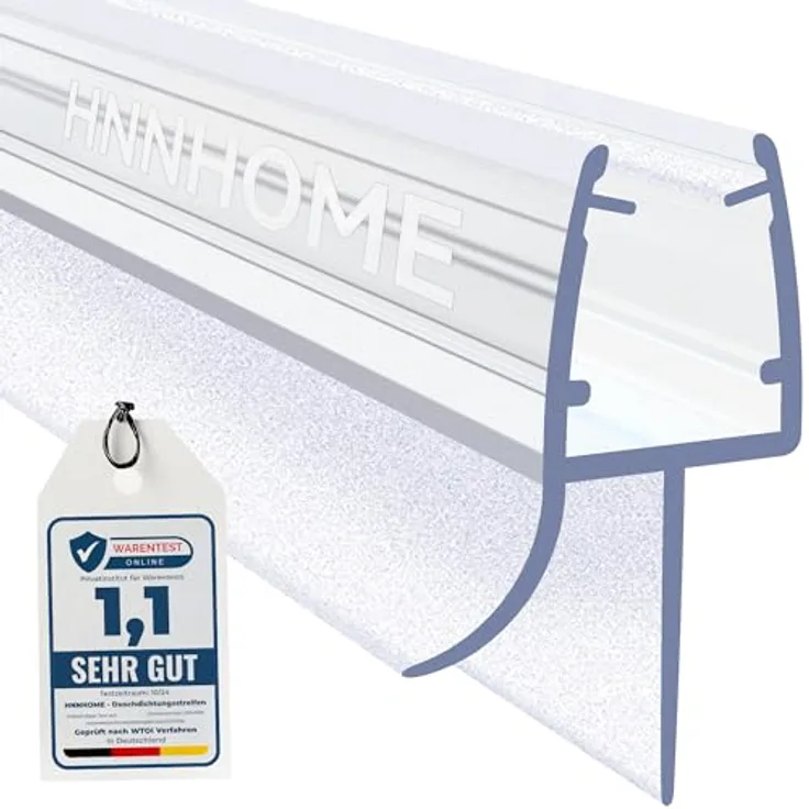 HNNHOME Duschdichtung für 6-8 mm Glastüren, 100% wasserdicht mit extra dicker Gummilippe, einfache Installation, 60 cm