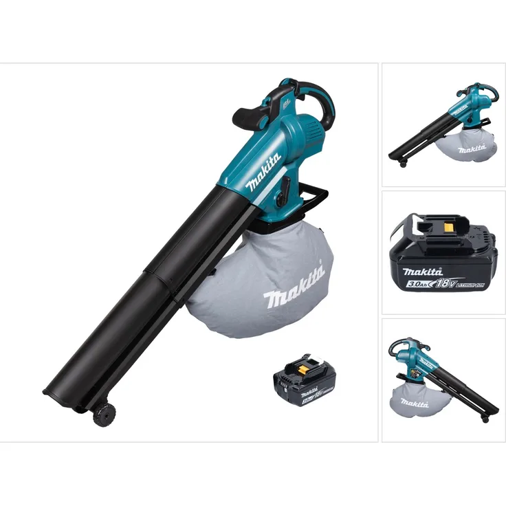 Makita DUB 187 F Akku Laubbläser und Laubsauger 18 V Brushless, inkl. 1x Akku 3,0 Ah, ohne Ladegerät