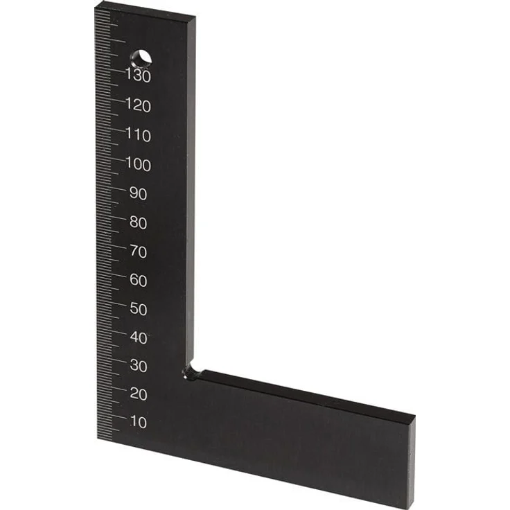 NORDWEST Winkel Schenkel-L.75x50mm, Aluminium schwarz eloxiert, Präzisionsausführung mit Hochkantskala