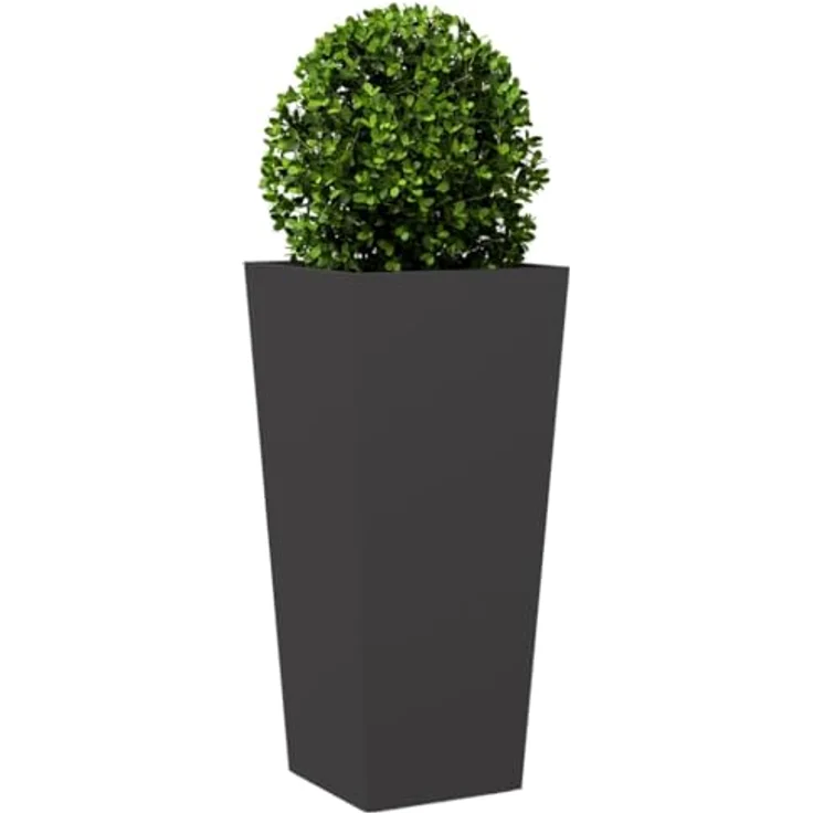 vidaXL Pflanzkübel Schwarz 35x35x75 cm Stahl, rostbeständig und strapazierfähig – Bild 3