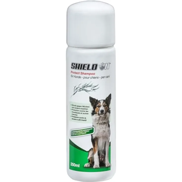 Shield On Tiershampoo Protect, Ungeziefershampoo für Hunde mit Zitroneneukalyptus Öl, 250 ml