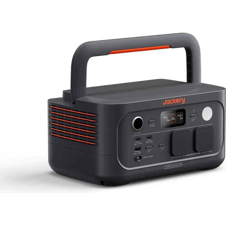 Jackery Explorer 500 V2, Tragbare Powerstation mit 512Wh, 500W (Spitze 1000W), LiFePO4, Schnellladung, ideal für Camping und Wohnmobil