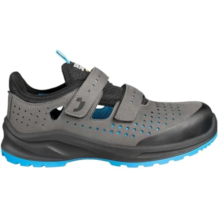 SafetyJogger Modulo, vegane Sicherheitsschuhe grau/blau mit rutschfestem Design, atmungsaktiver Konstruktion, durchtrittsicherer Zwischensohle und Zehenschutzkappe – Bild 1