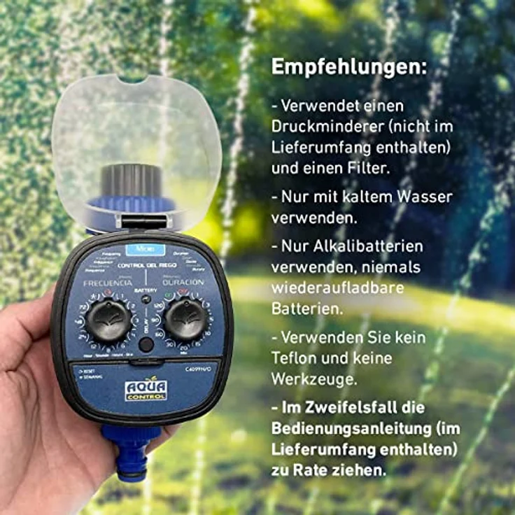 AQUA CONTROL Programmierbarer Bewässerungsregler 2. Programmierer Modell 2019 dunkelblau – Bild 5