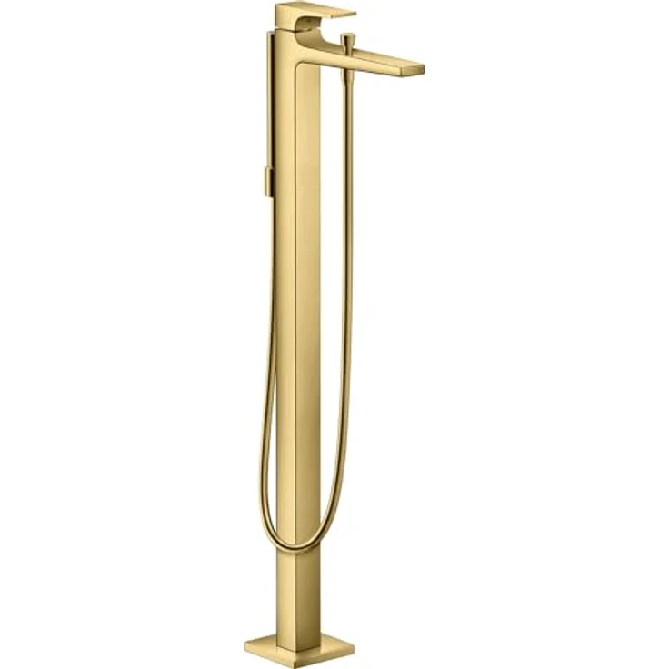hansgrohe bodenstehende Wannenarmatur, Einhebel-Wannenmischer für 2 Funktionen, Polished Gold Optik, 18l/min Durchflussmenge – Bild 1