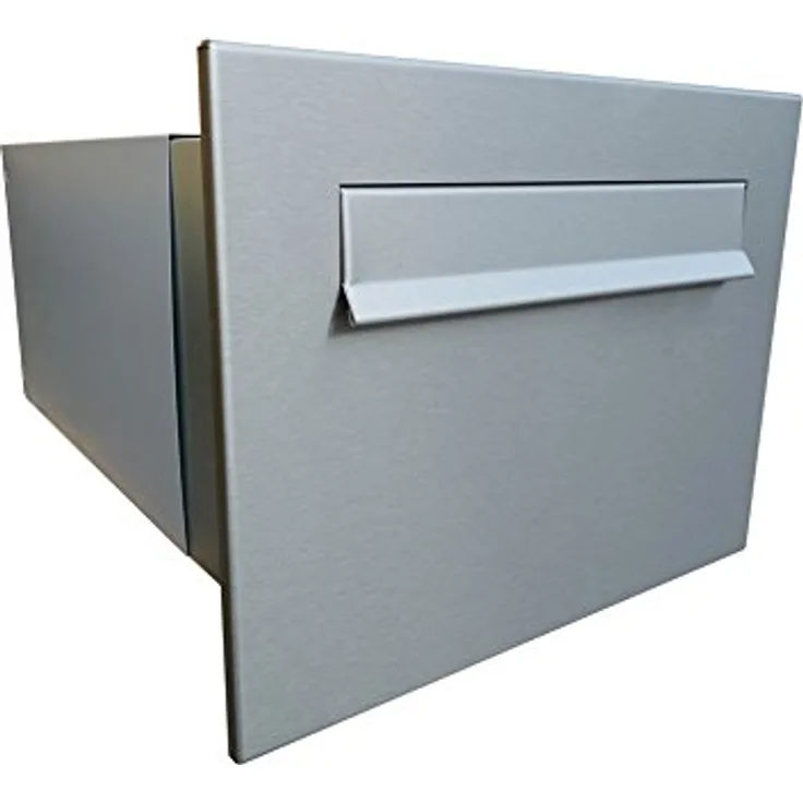 Letterbox24 B-242 XXL Edelstahl Mauerdurchwurf Briefkasten (Tiefe: 39-62 cm) - wetterfest und langlebig