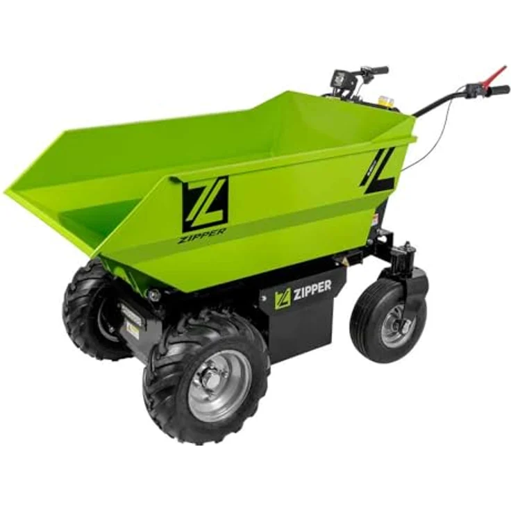 Zipper Raddumper ZI-ED500, elektrischer Kippdumper mit 48 V Akku, 32 Ah, 8 h Akkulaufzeit, ideal für Indoor-Transport – Bild 1