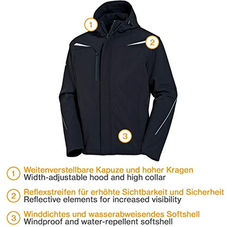 UVEX Herren-Softshelljacke uvex syneXXo in schwarz, Regular Fit, Größe XL – Bild 2