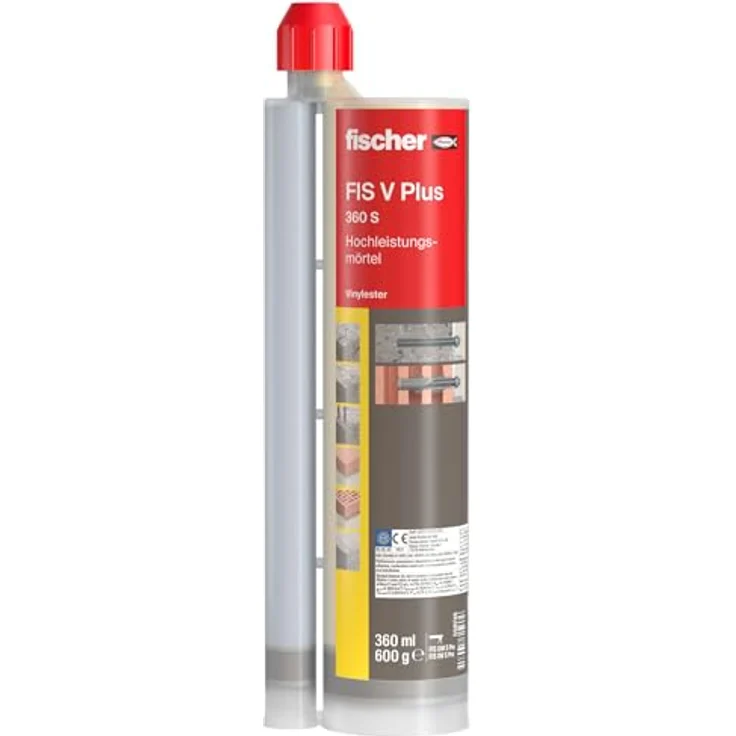 fischer Deutschland Vertriebs GmbH Dübel-Set FIS V Plus 360 S HWK G, Hochleistungsmörtel mit 20 Kartuschen und 40 Statikmischern – Bild 3