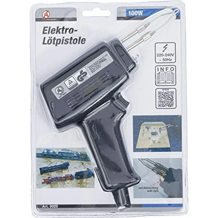BGS TECHNIC Elektro-Lötpistole 100 W mit Beleuchtung, doppelt isoliert, VDE-Stecker, 220 V (AC) – Bild 4