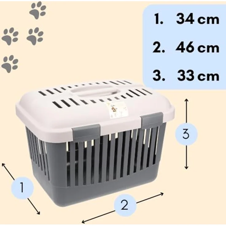 GarPet Transportbox Oben Öffnen Hunde Katzen Kleintier Transport Box Katzenbox Hundebox Open Top Stressfrei Dachöffnung, Blau – Bild 2