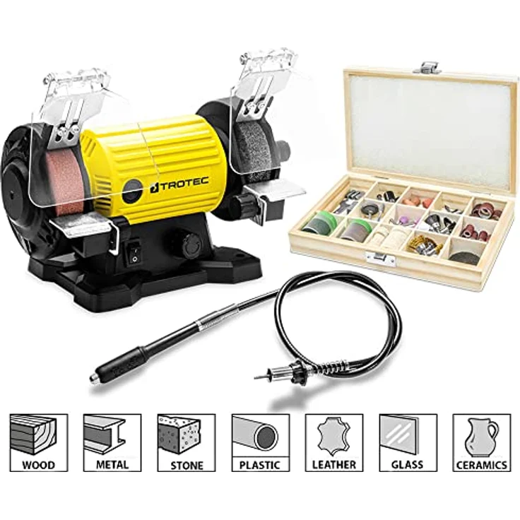 TROTEC Doppelschleifmaschine PBGS 10-120 | 120W Doppelschleifer, Multischleifer, Multifunktionsgerät | inkl. 100-teiligem Zubehör-Set – Bild 3