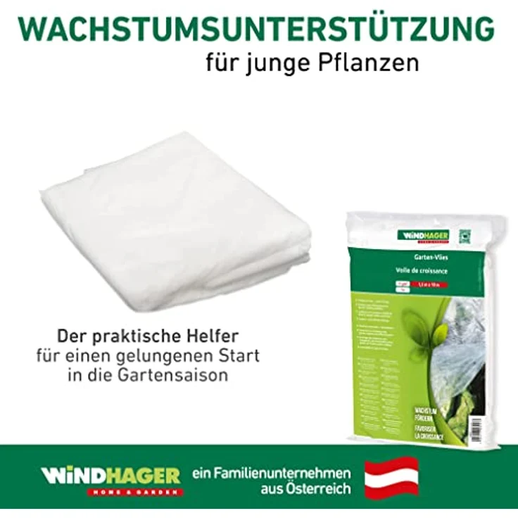Windhager Garten-Vlies Aktion, Gartenvlies Gartenfolie Abdeckvlies Frostschutz, wachstumsförderndes Mikroklima, Weiß, 10 x 1,5 m, 06257 – Bild 4