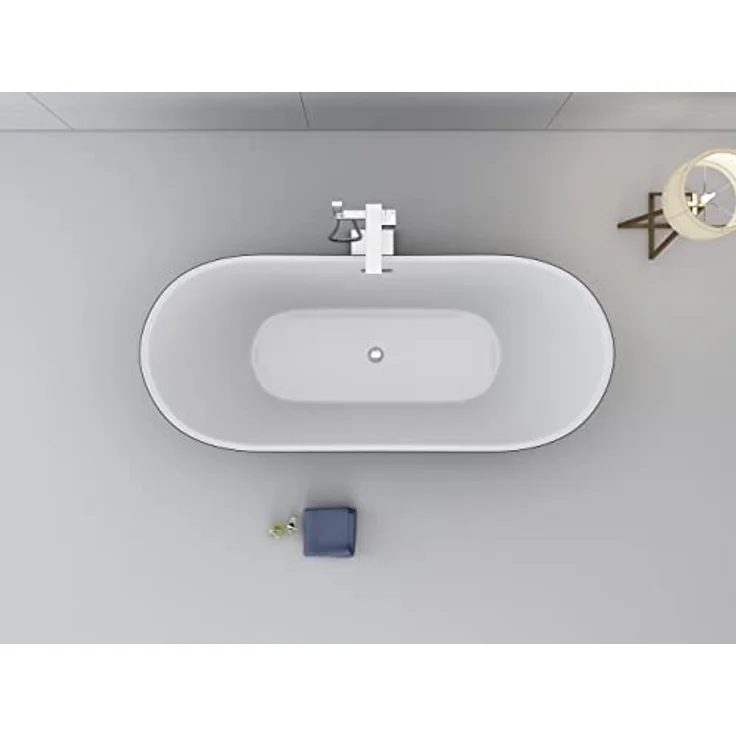 Jet-Line Badewanne LAUSANNE II schwarz (170 cm, 80 cm) - Freistehende Design Badewanne mit Acryl und Fiberglas für optimale Stabilität und Wärmespeicherung – Bild 4