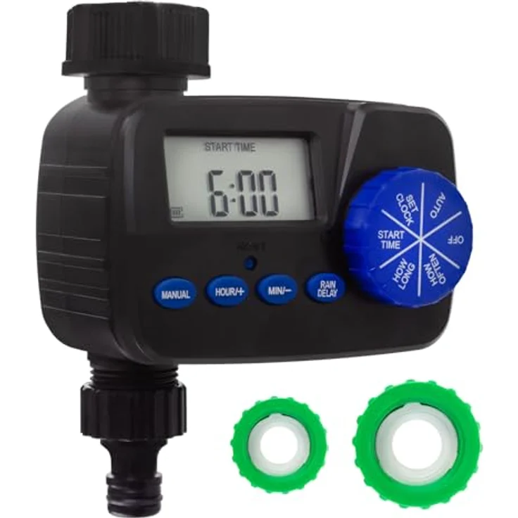 Green Blue GB390, Digital Bewässerungssteuergerät mit IP55 Schutz, elektronischer Bewässerungstimer mit Display und manueller Startfunktion – Bild 1