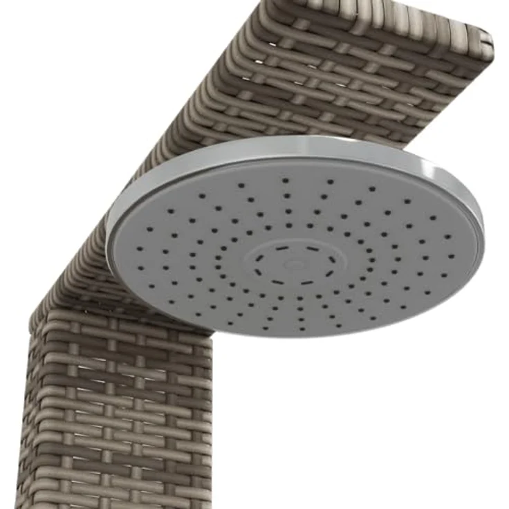 vidaXL Gartendusche aus Poly Rattan, Grau, mit stabilem Stahlrahmen und höhenverstellbarer Brause – Bild 7