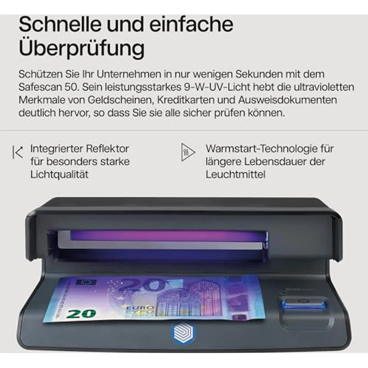 Safescan Geldschein-Prüfgerät ´Safescan 50´, schwarz – Bild 4