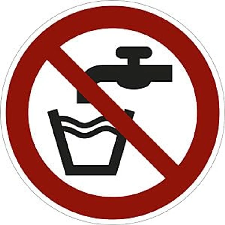 Kaiserkraft Verbotszeichen Kein Trinkwasser, Aluminium, Ø 100 mm, VE 10 Stk – Bild 2