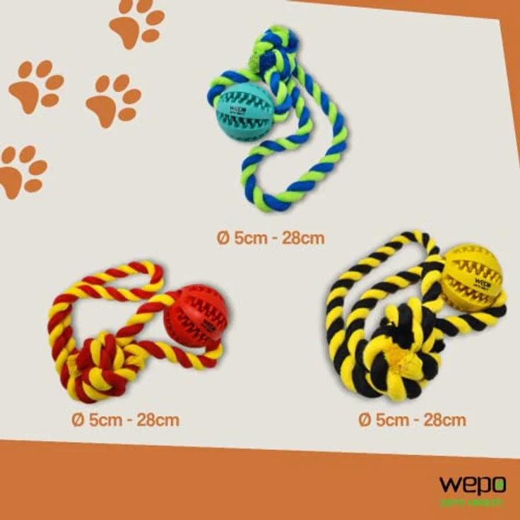 WEPO Wurfball für Hunde - Ø 5cm - Kleine Hunde Spielzeug - Naturkautschuk - Zahnpflegefunktion – Bild 5