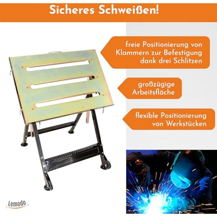 Schweißtisch klappbar, stufenlose Neigung, Werkbank, Arbeitstisch – Bild 3