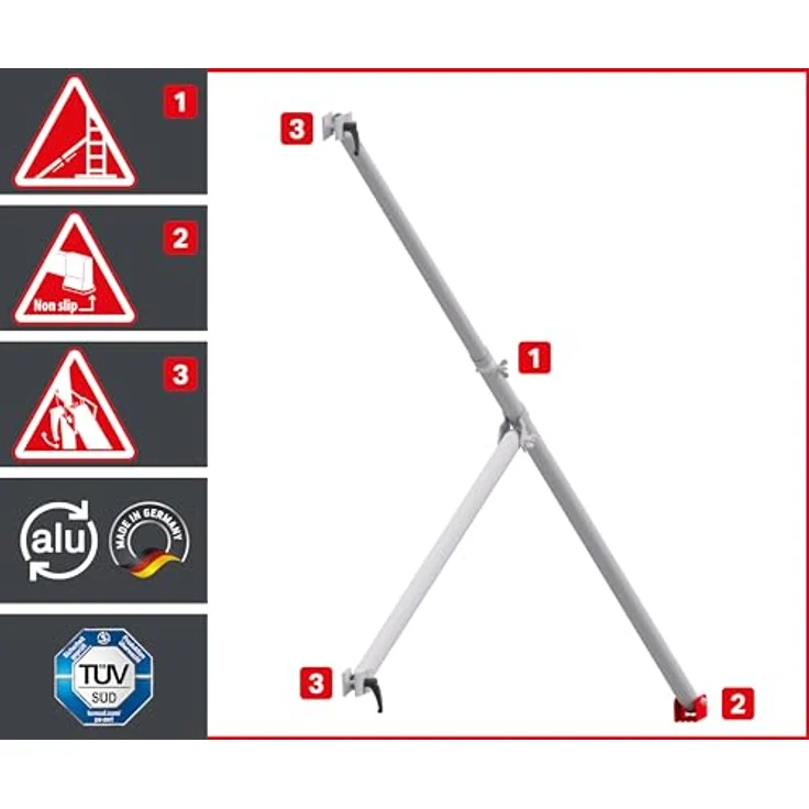 ALTEC Rollfix 1.0 500, Baugerüst mit 5m Arbeitshöhe, TÜV-zertifiziert, belastbar 200kg/m², Alu, Rollen (Ø125mm) – Bild 4