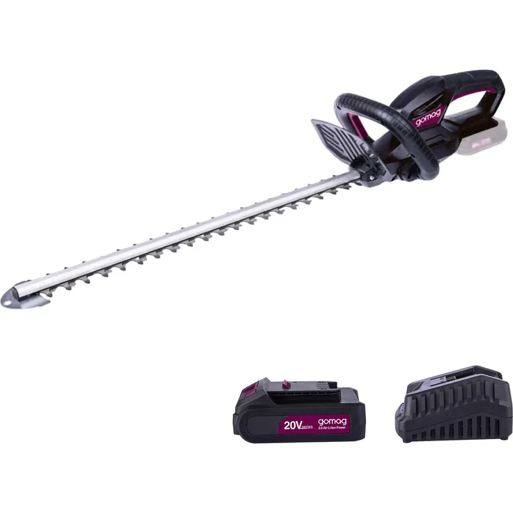 Scheppach Gomag Akku Heckenschere GO-HES570, 20V, 51cm Schnittlänge, 16mm Astdurchmesser, Starterkit mit Akku und Ladegerät