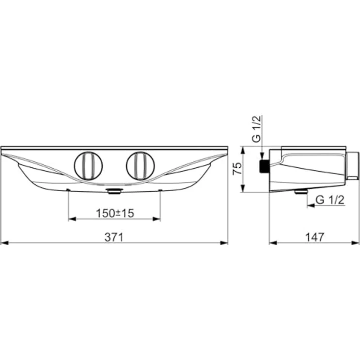 HANSA Hansaemotion Brausethermostat BrauseBatterie (G1/2) für Wandaufbau, mit Verbrühschutz und Thermo Cool-Funktion, Chrom/Weiß – Bild 2