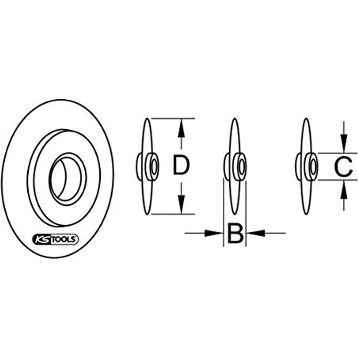 KSTOOLS Ersatzschneidrad Kupfer für Rohrabschneider 103.5010, Spezial-Werkzeugstahl, Durchmesser 20 mm, Schnittiefe 4 mm – Bild 2