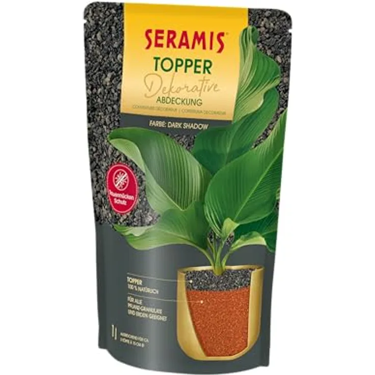 Seramis Pflanzgranulat Topper dark shadow, dekorative Abdeckung für Innen & Außen, 1 L